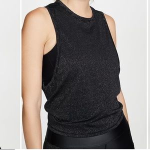 ALALA black and silver sparkle muscle tank